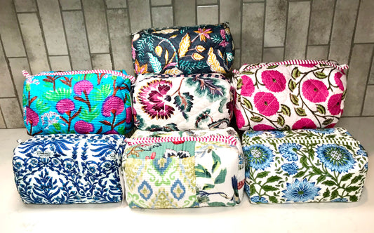 3 in 1 Quilted Cosmetic Bag