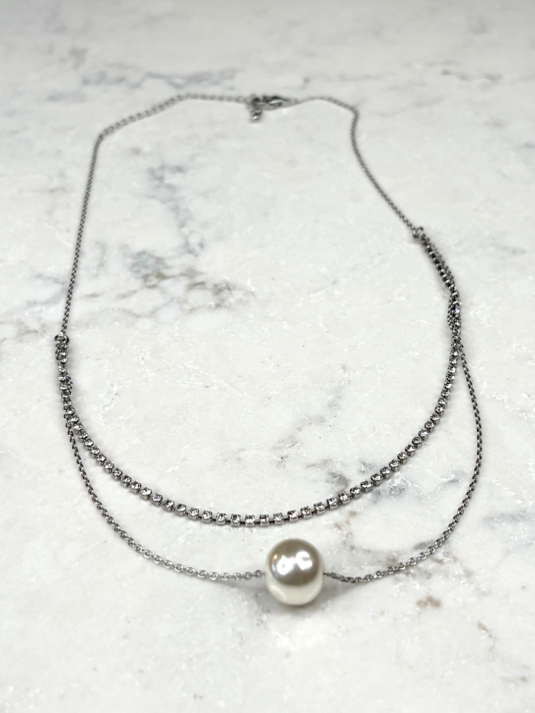Layered Pearl and Shine Necklace