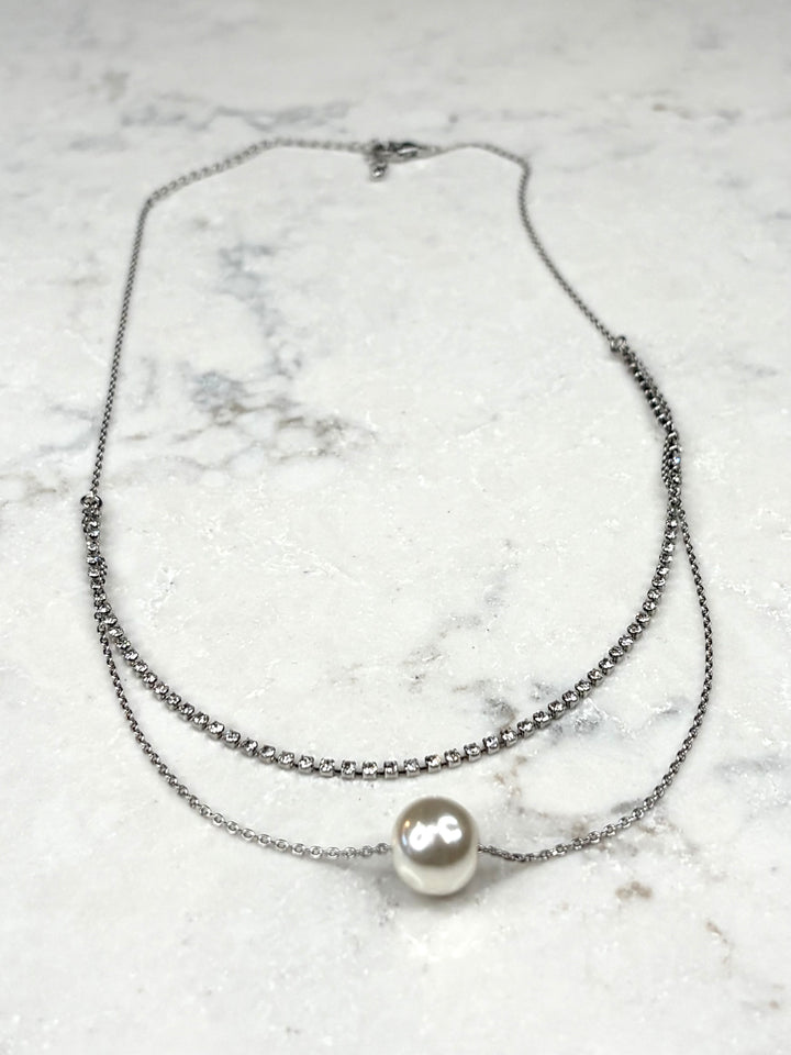 Layered Pearl and Shine Necklace