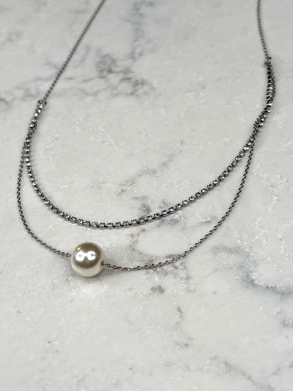 Layered Pearl and Shine Necklace