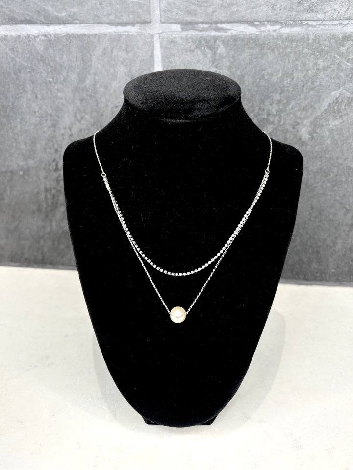 Layered Pearl and Shine Necklace
