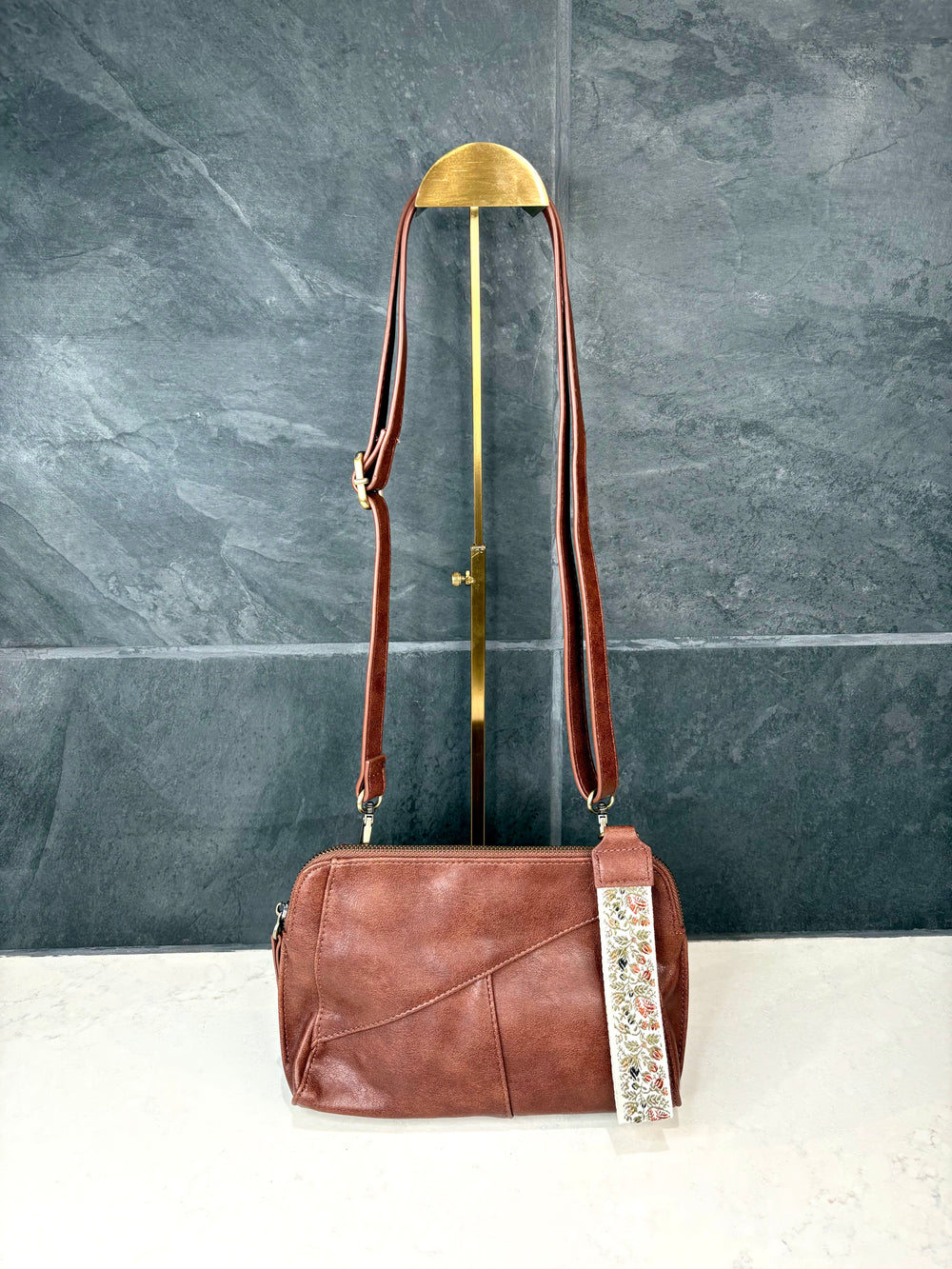 Gigi Crossbody with Woven Wristlet Strap