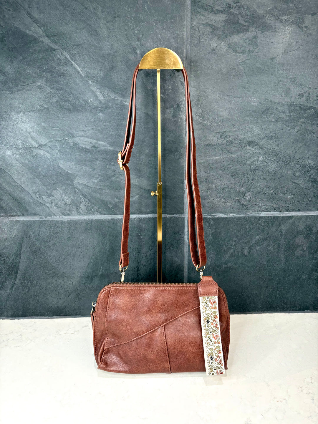 Gigi Crossbody with Woven Wristlet Strap