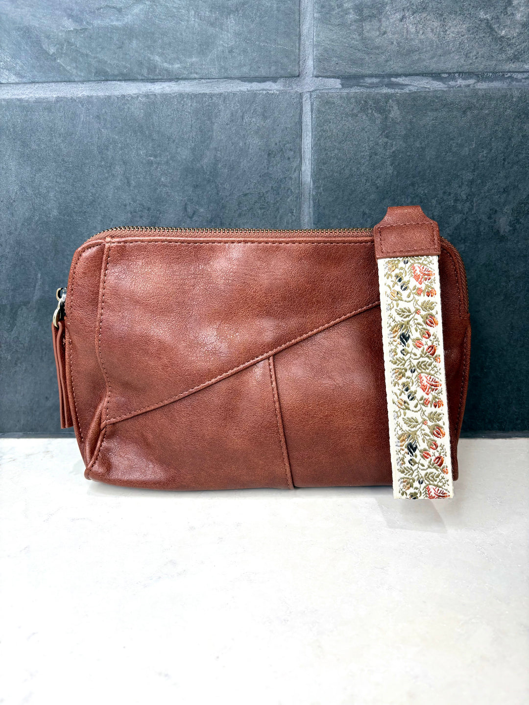 Gigi Crossbody with Woven Wristlet Strap
