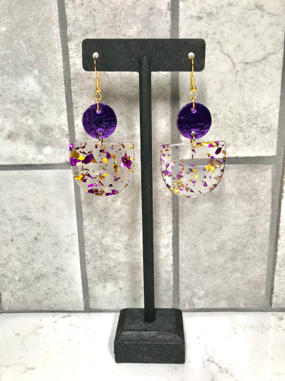 Purple Confetti Acrylics Earrings