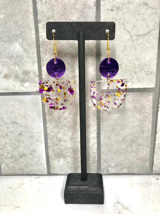 Purple Confetti Acrylics Earrings