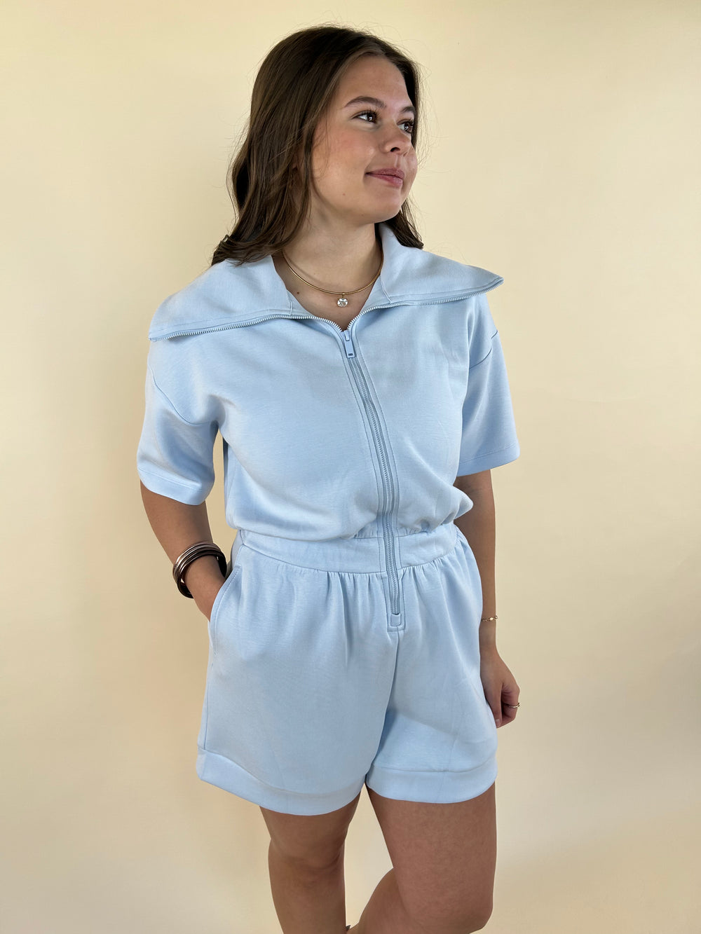 Zandra Full-Zip Romper