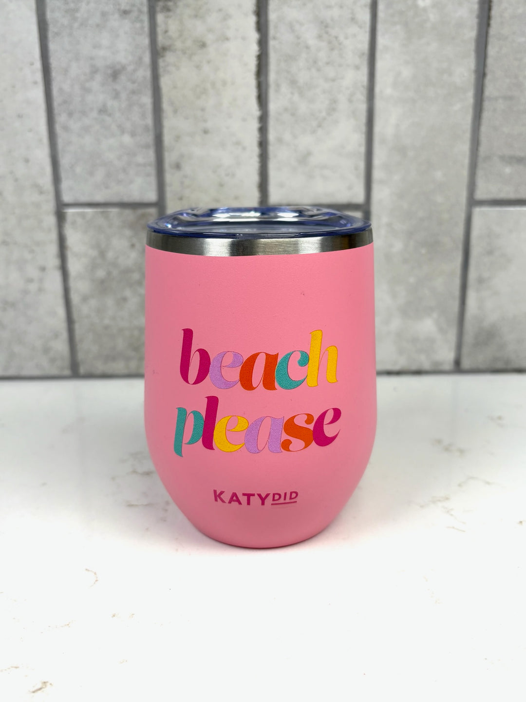 Beach Please Wine Tumbler Cup