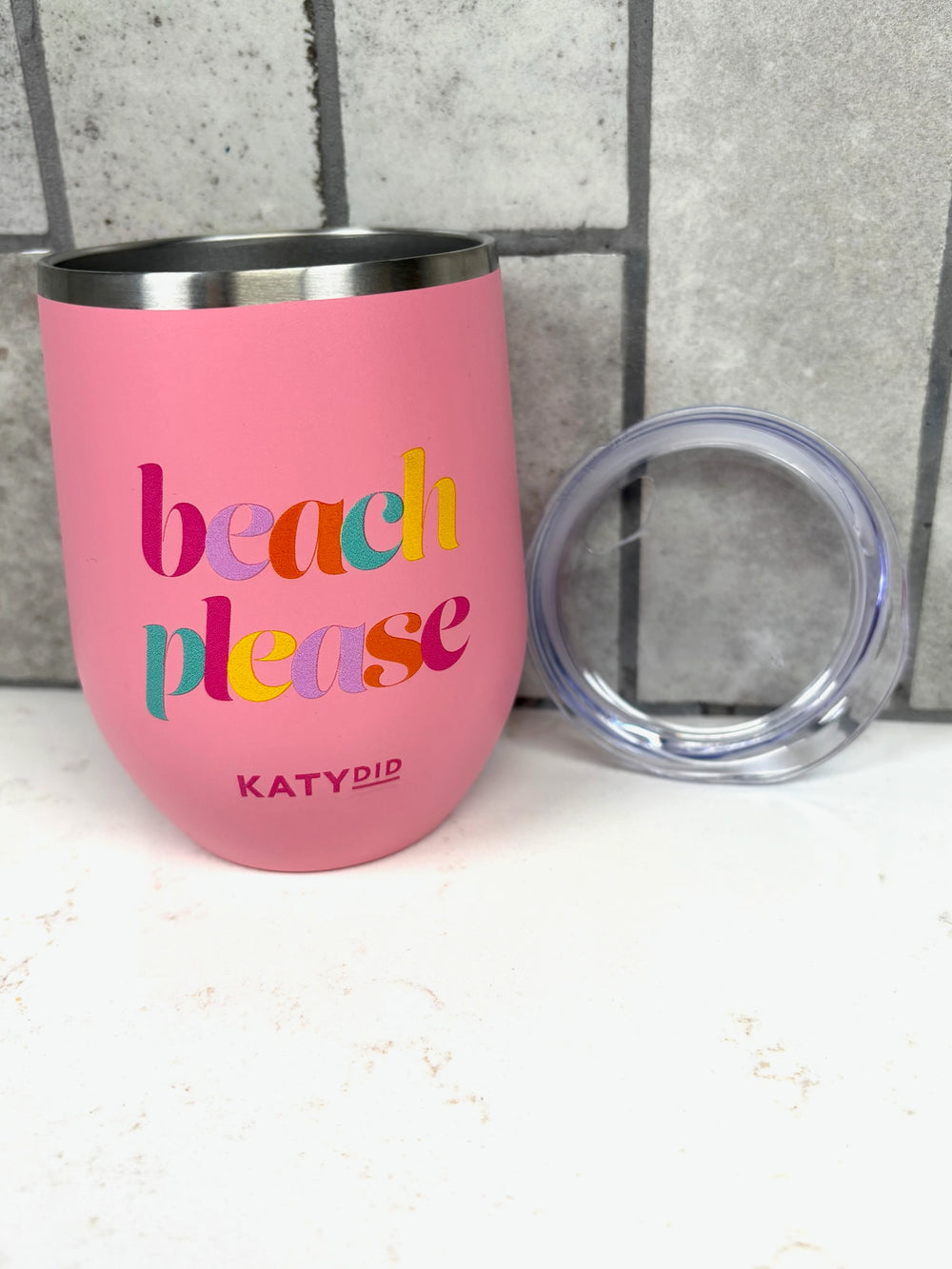 Beach Please Wine Tumbler Cup