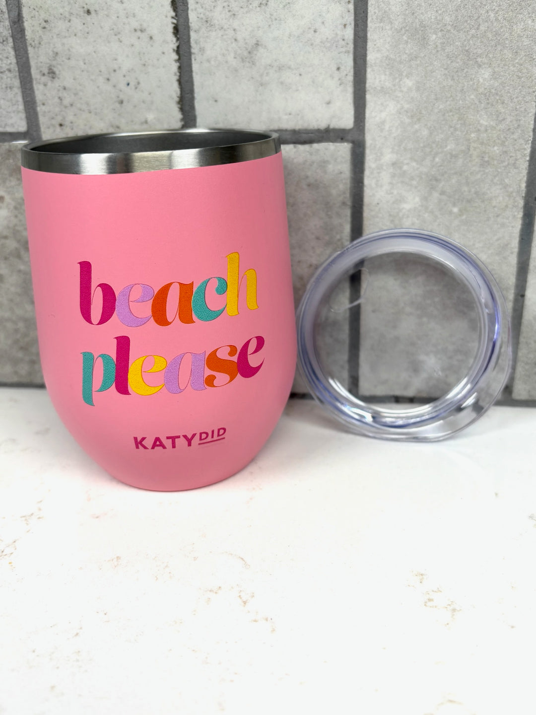 Beach Please Wine Tumbler Cup