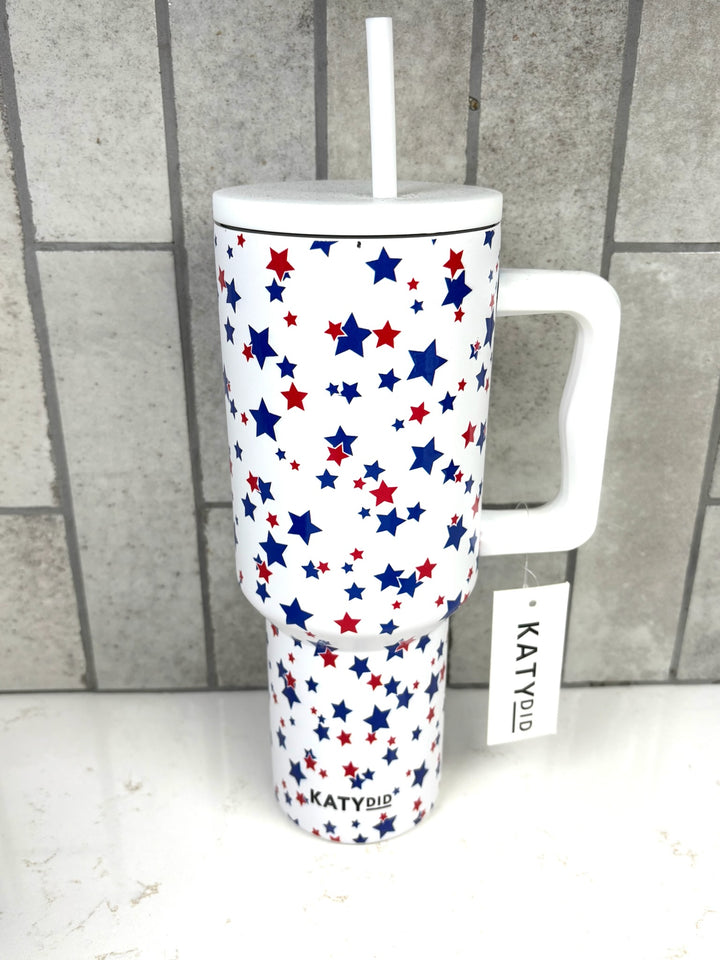 Red, White, Blue Tumbler w/ Handle