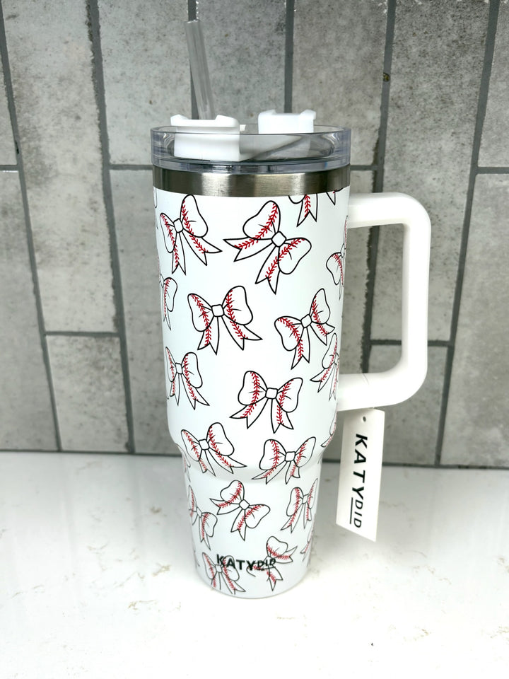 Baseball Bow Tumbler Cup