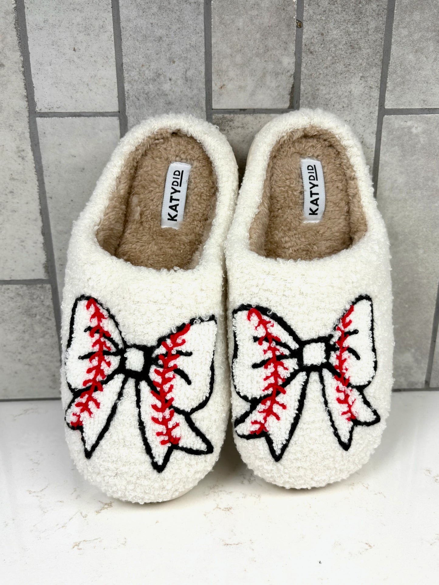 Baseball Bow Slippers