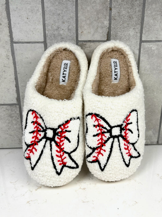 Baseball Bow Slippers