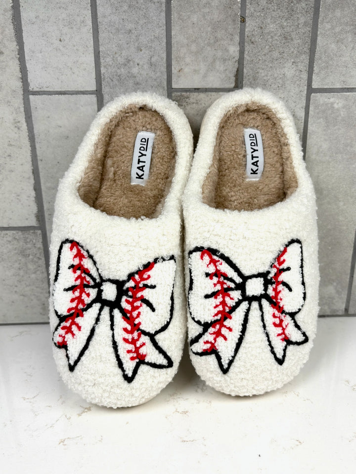 Baseball Bow Slippers