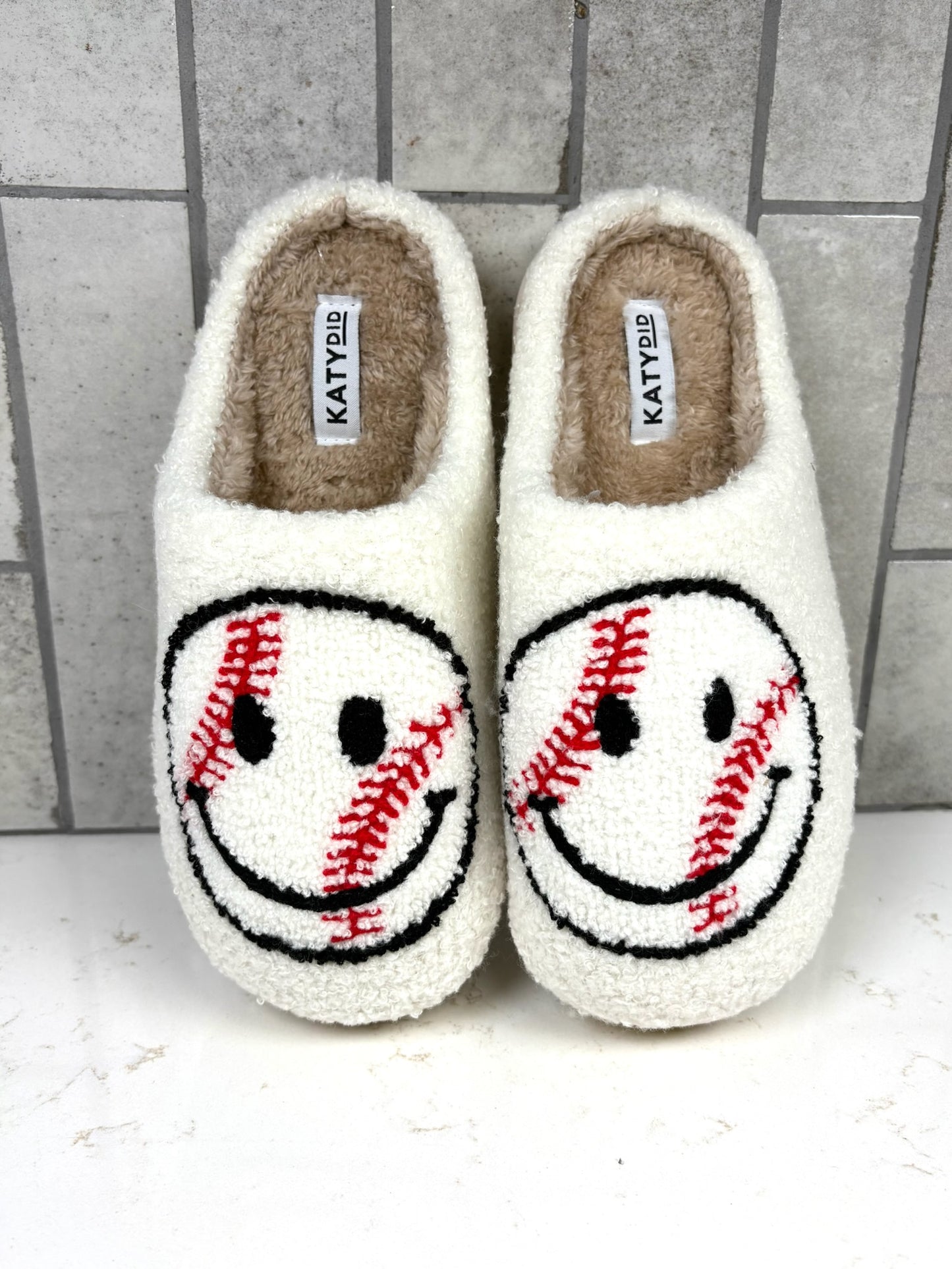 Baseball Happy Face Slippers