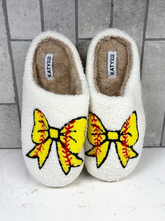 Softball Bow Slippers
