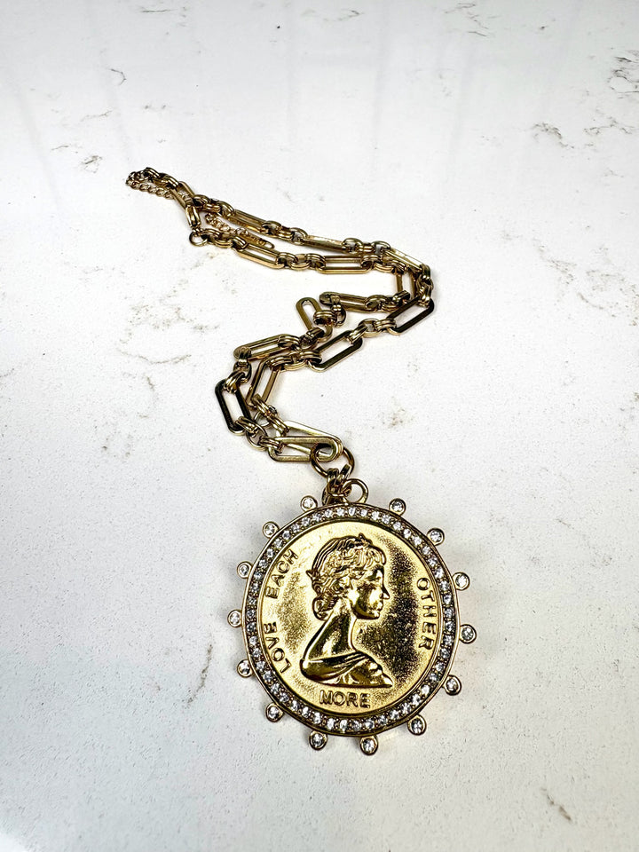 Chan Sutt Pearl Lariat Coin Necklace