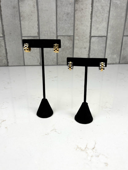 Chan Sutt Pearl Small Two Toned Rolly Hoops