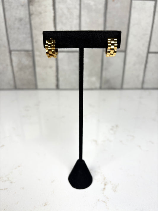 Chan Sutt Pearl Small Gold Rolly Hoops