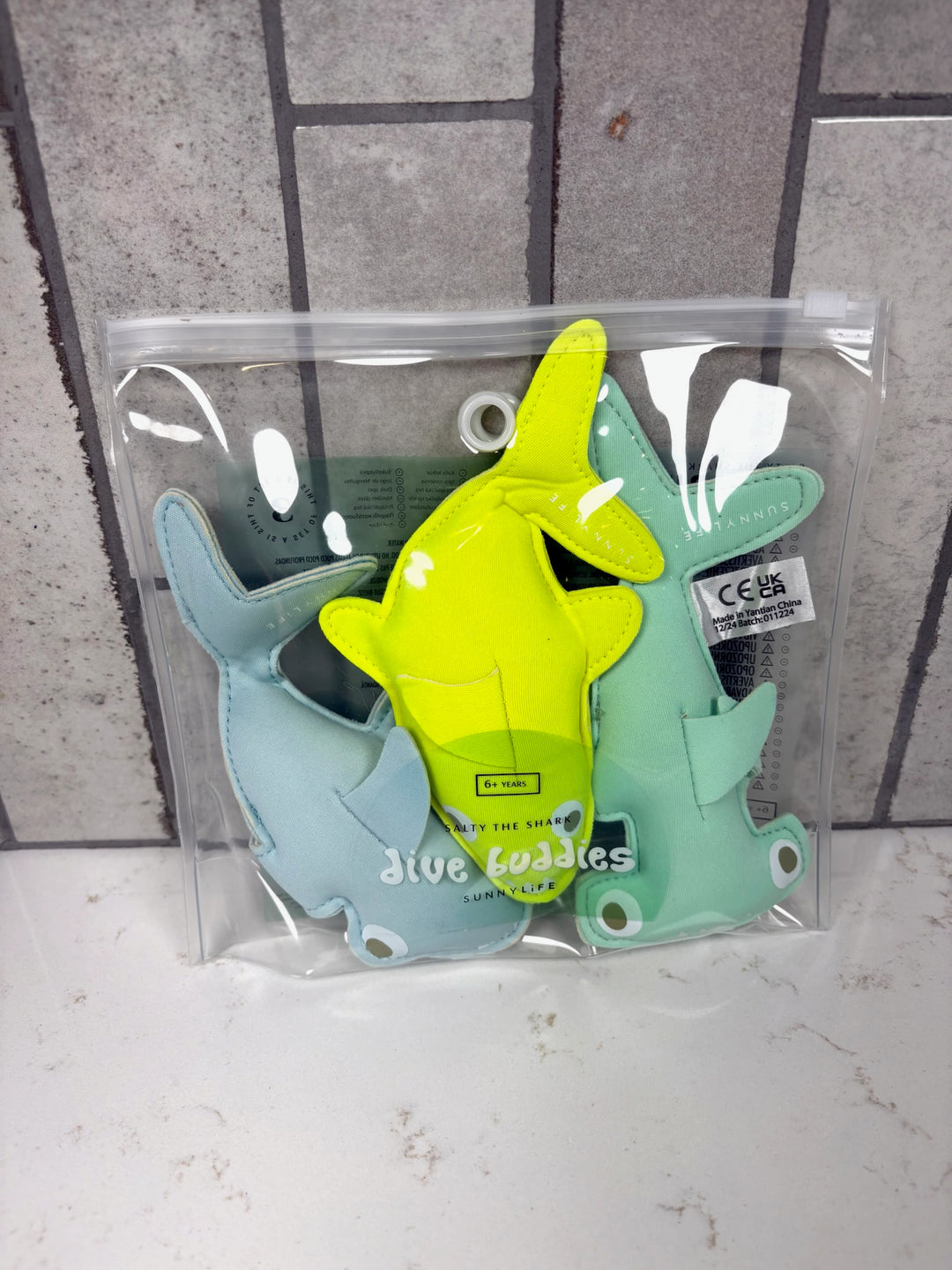 Salty the Shark Dive Buddies Aqua Neon Yellow - Set of 3