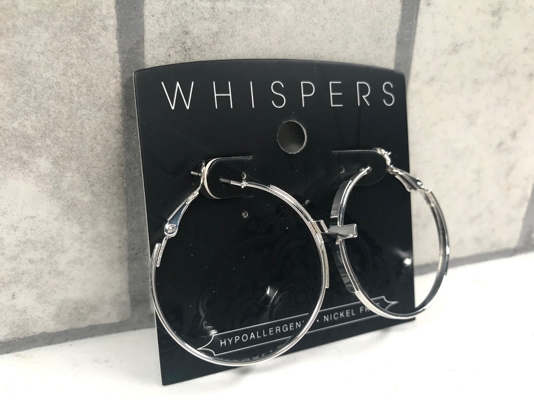Whispers Hoop Cross Earrings