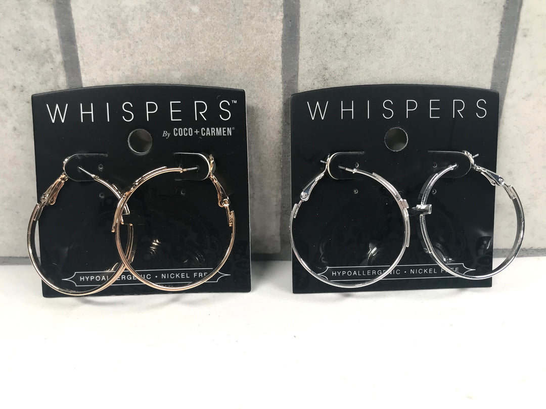 Whispers Hoop Cross Earrings