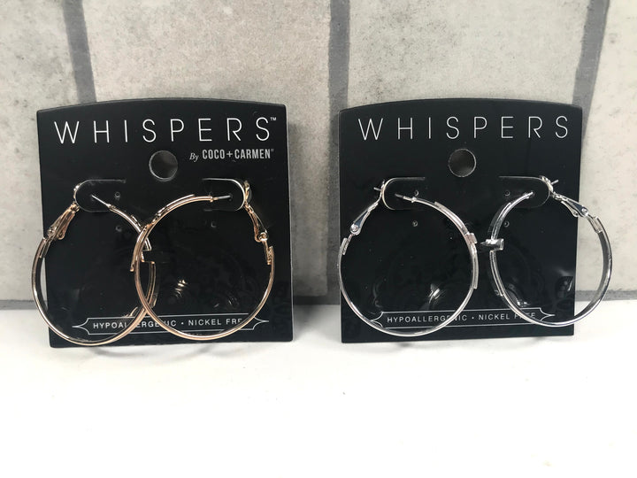 Whispers Hoop Cross Earrings