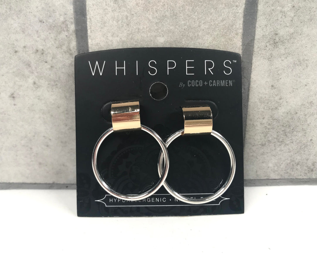 Whisper Mixed Metal Sleek Hoop
