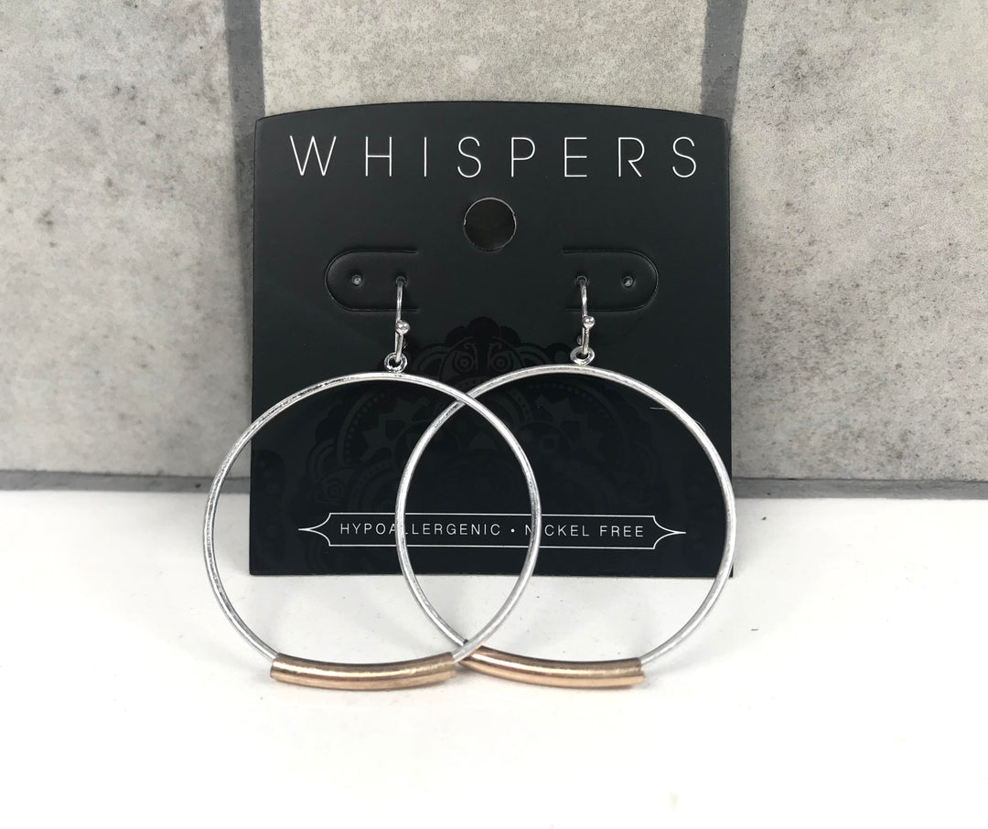 Whisper Silver Hoop with Metal Bar
