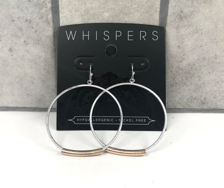 Whisper Silver Hoop with Metal Bar