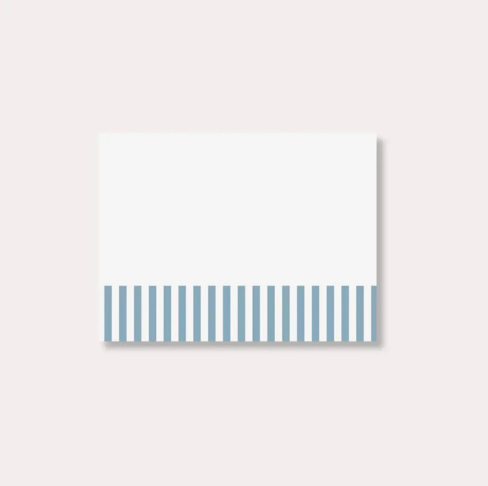 Elyse Breanne Designs Blue Stripes sticky notes with classic blue striped border and blank white writing area for everyday notes and lists.