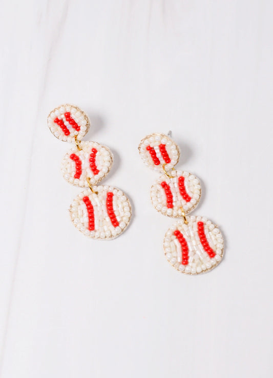 Baseball Dangle Earrings