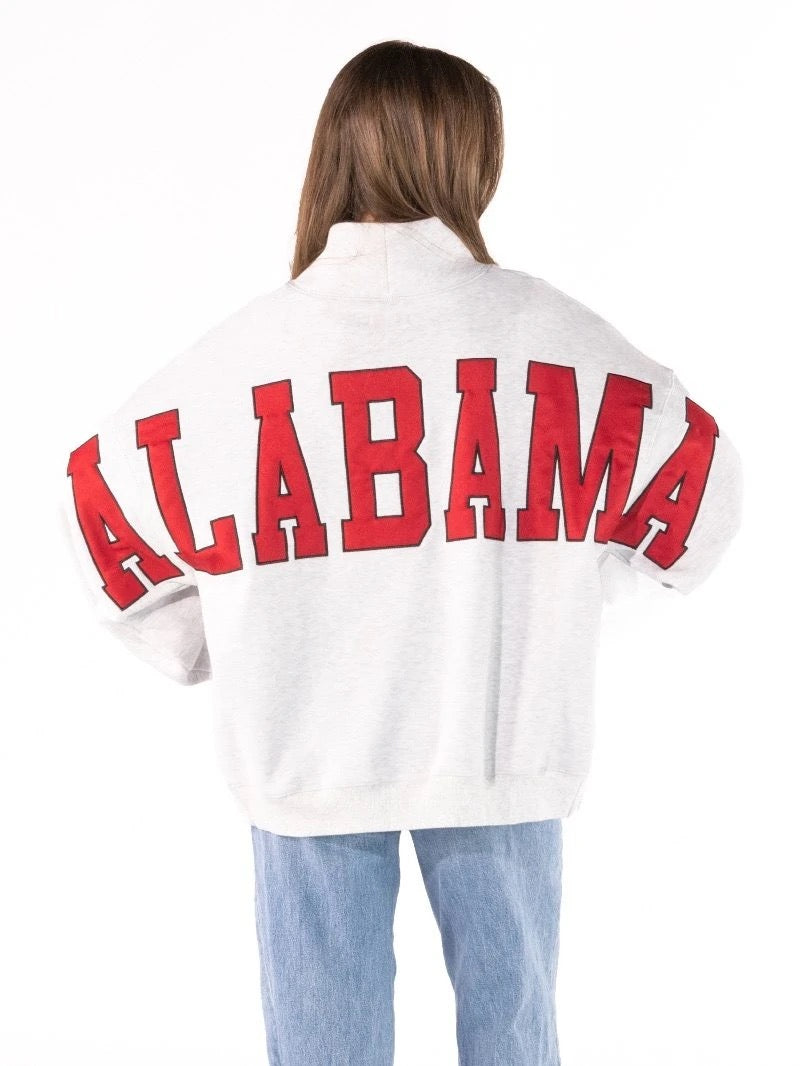 The Alabama State Mock Neck Sweatshirt | Heather Grey