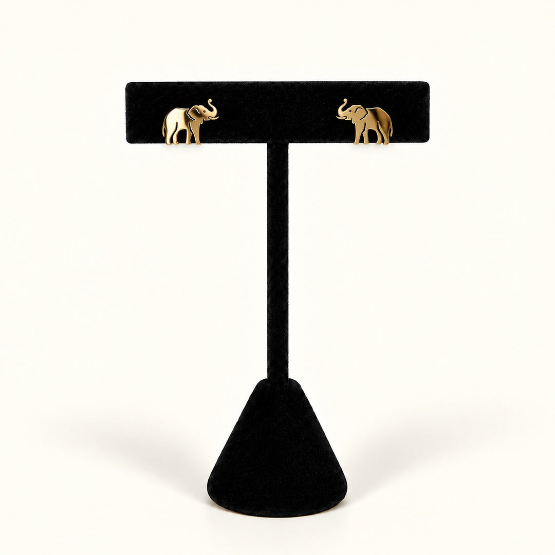 Classic Elephant Stud Earrings | Gold