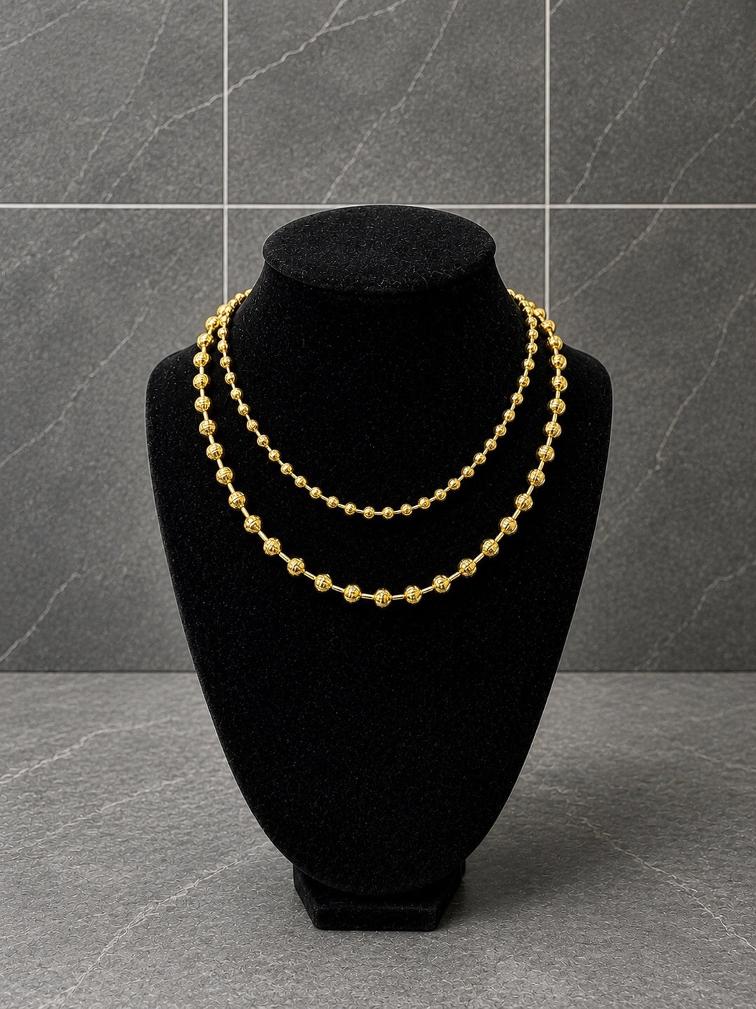 Chan Sutt Pearls | XL Gold Beaded Necklace