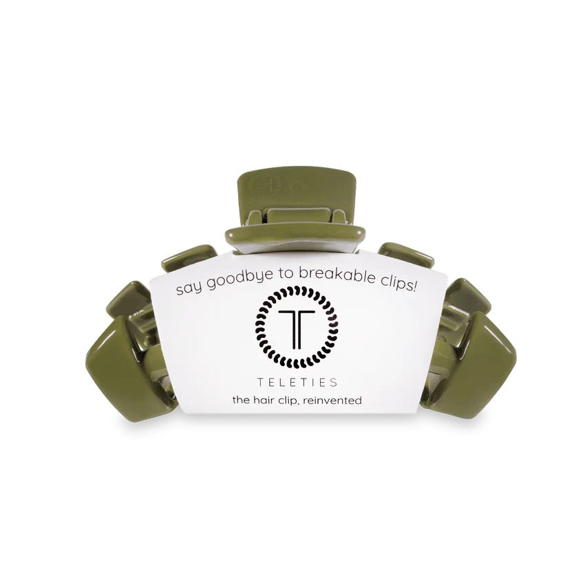 Olive TELETIES Classic Claw Clip