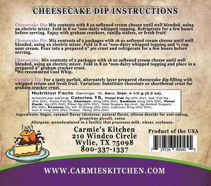 Carmie's Kitchen Cheesecake Dip Mix