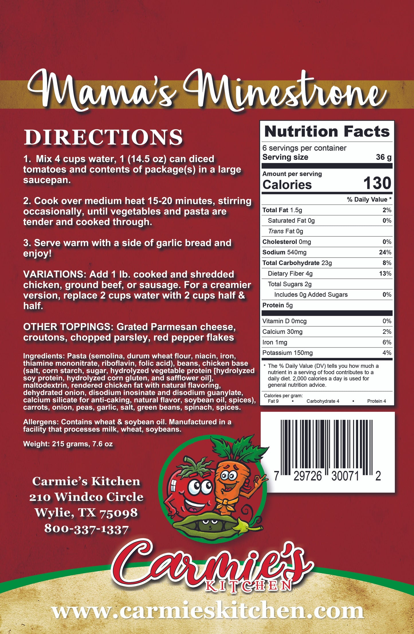 Carmie's Kitchen Soup Mix