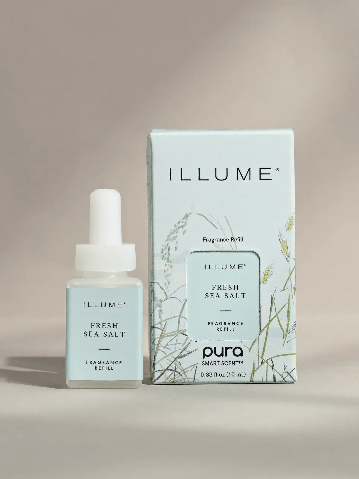 ILLUME Fresh Sea Salt home fragrance refill bottle and box for Pura diffuser