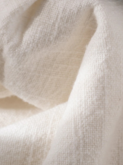 Close-up of textured white fabric