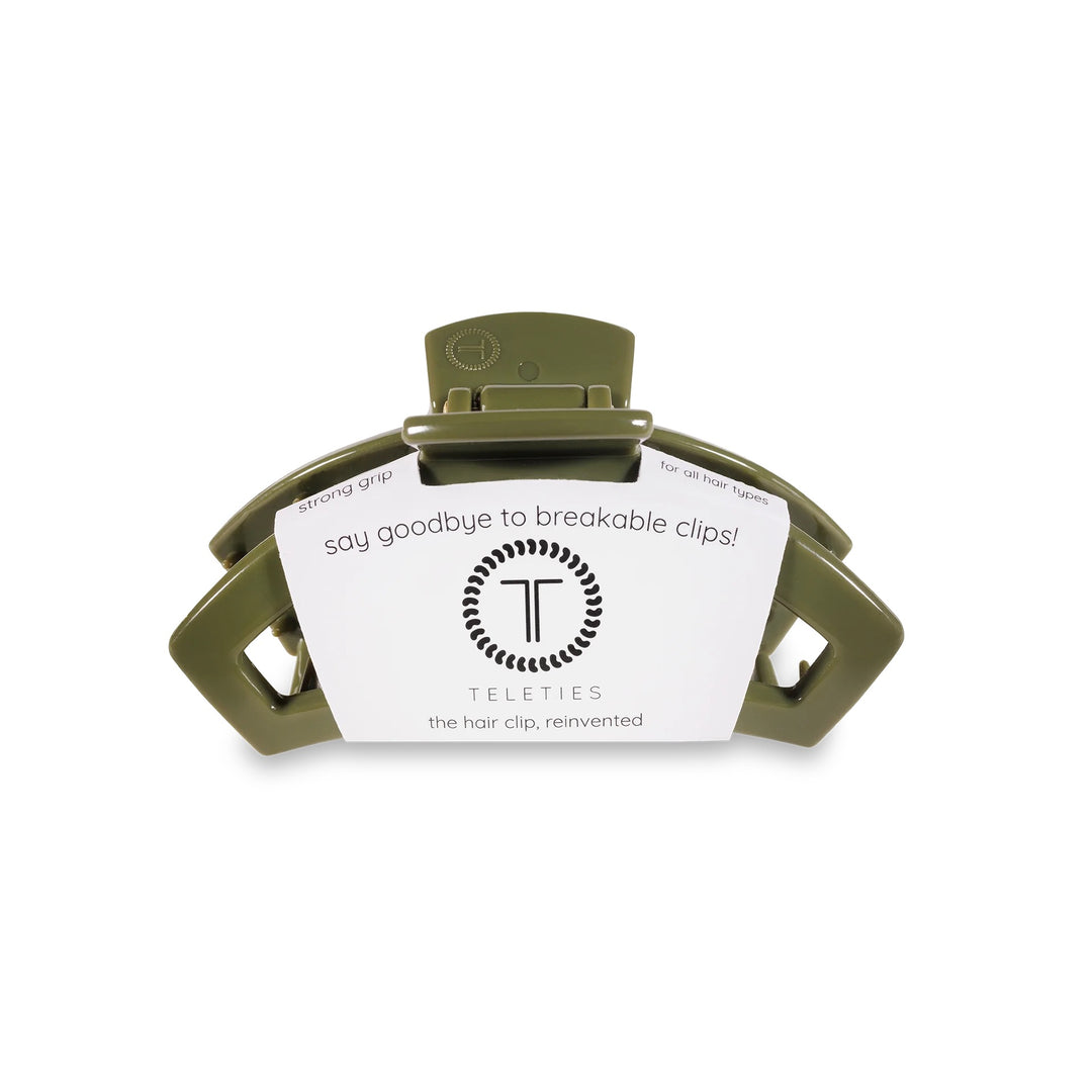 Olive TELETIES Open Claw Clip