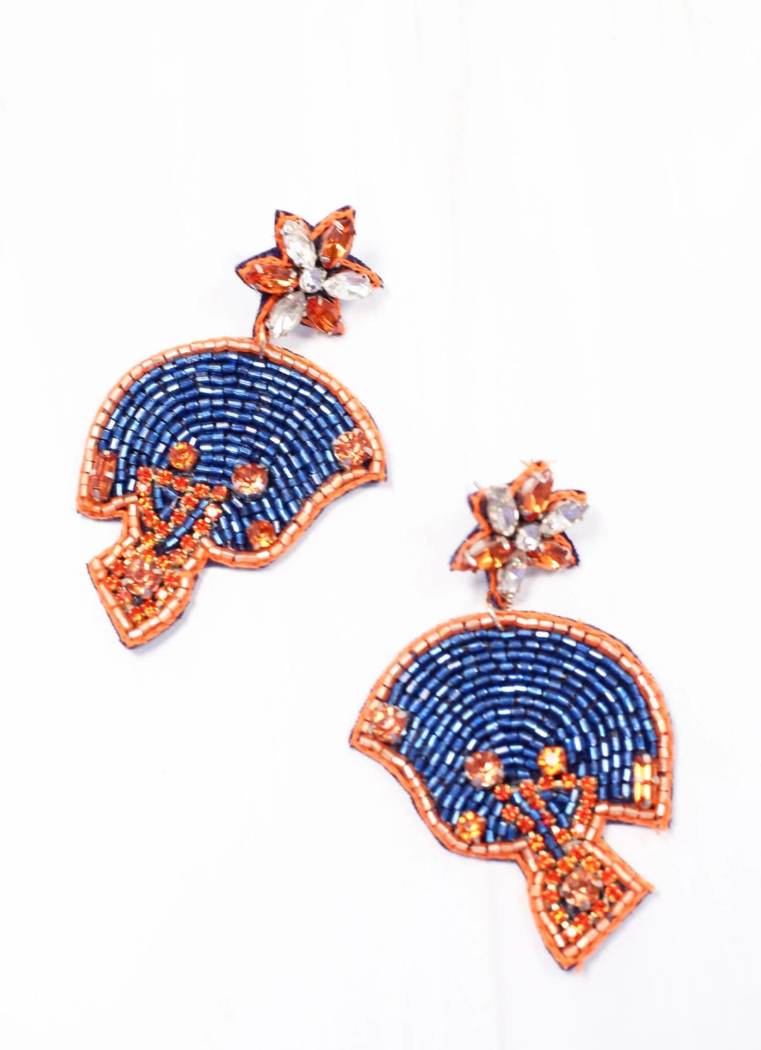 Beaded Football Helmet Earrings