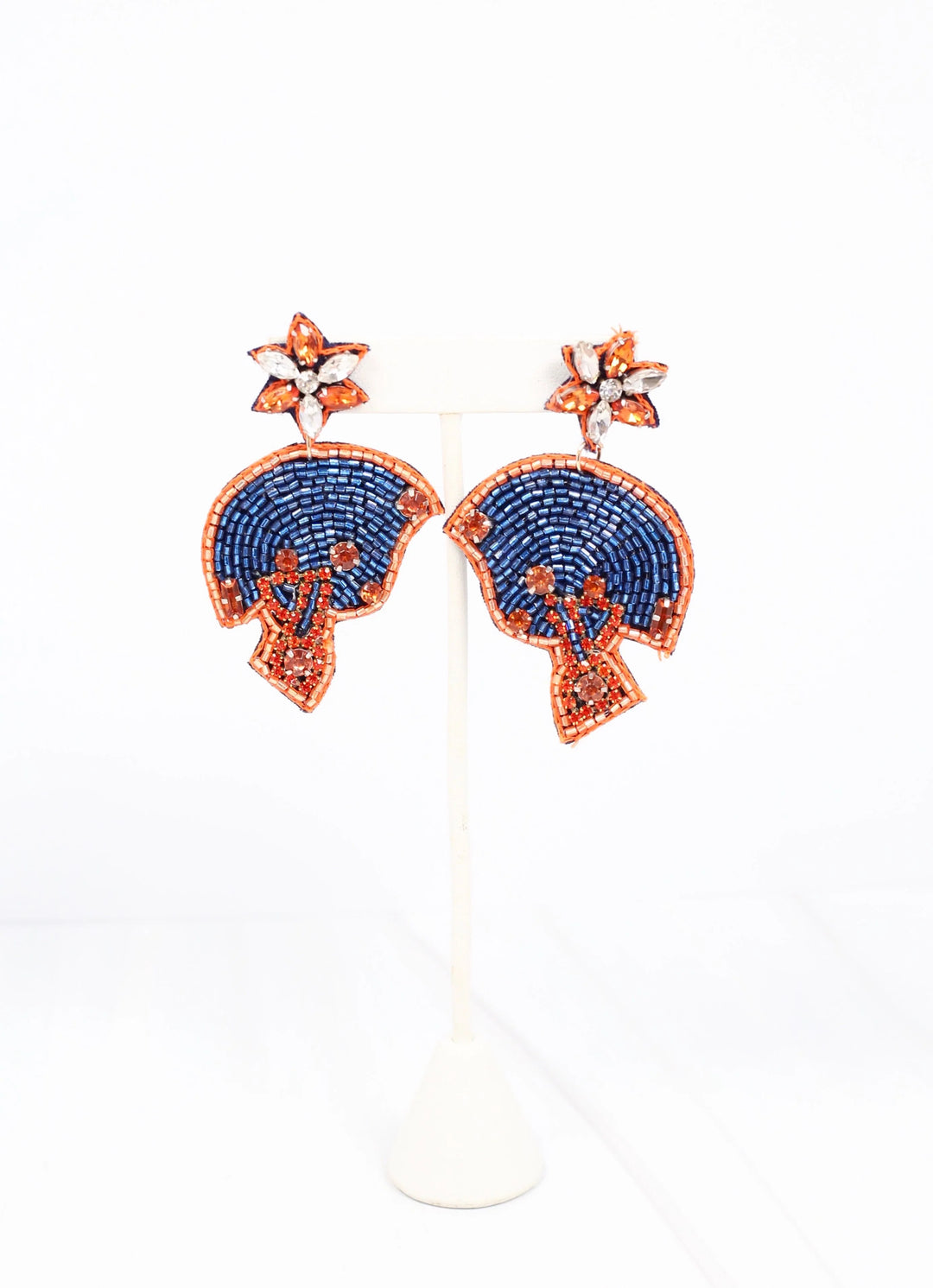 Beaded Football Helmet Earrings