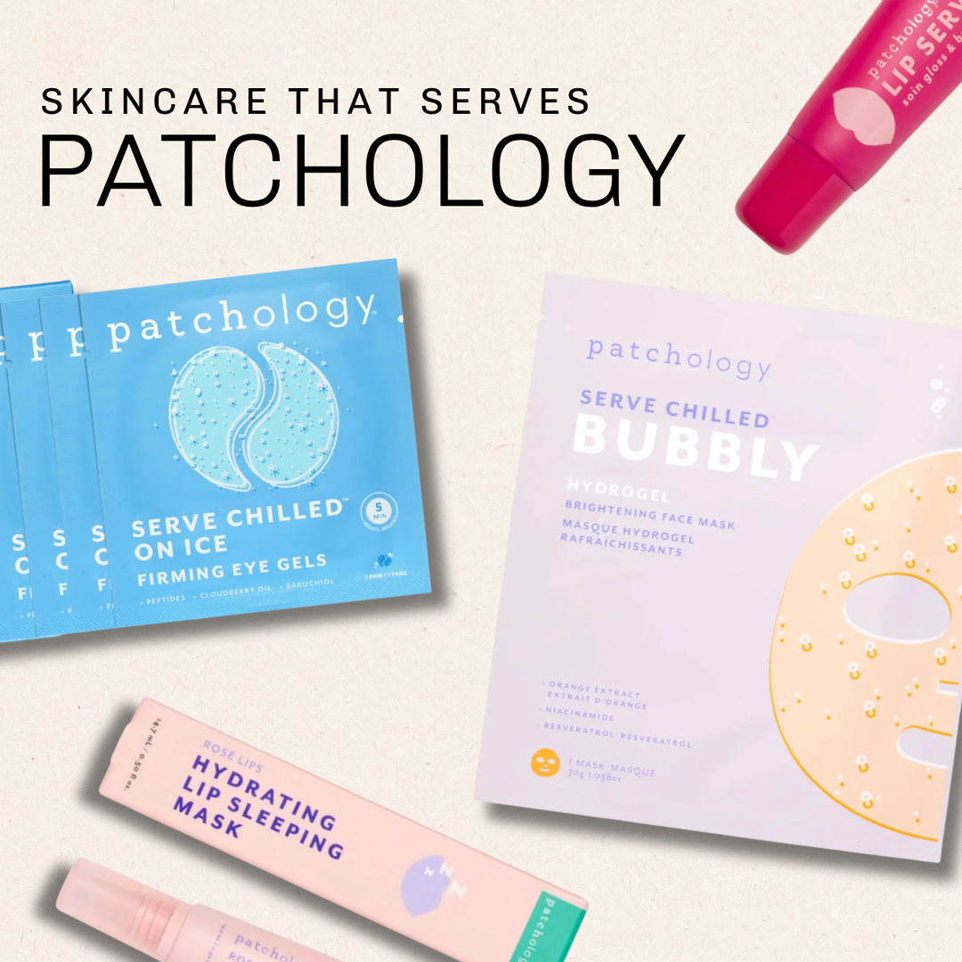 Patchology skincare products including eye gels, face masks, and lip sleeping mask on a light background | Square 1 Boutique | Brent, AL