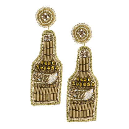 Champagne Bottle Beaded Earrings