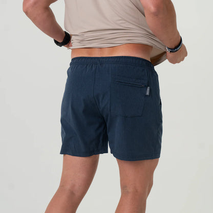 Athletic Short - Heather Navy - American Flag Liner