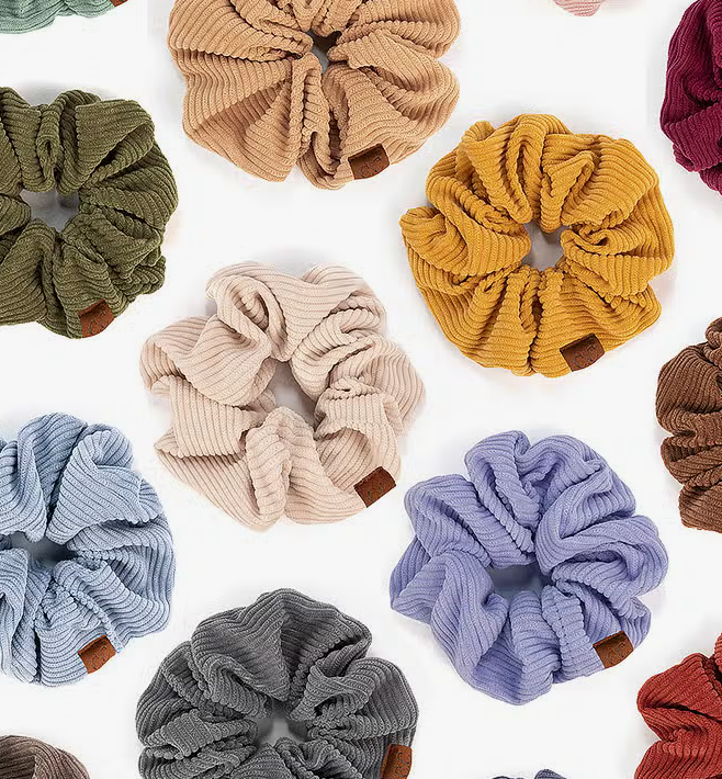 C.C Corduroy Solid Color Soft Scrunchie