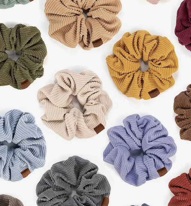 C.C Corduroy Solid Color Soft Scrunchie
