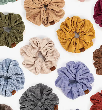 C.C Corduroy Solid Color Soft Scrunchie